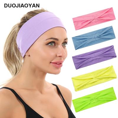 China New spring fashion 2021 summer candy color custom made solid polyester turban headband elastic headband for women for sale