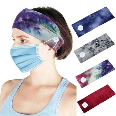 China Wholesale Fashion Prevent Cuddled Ears Hair Band Ornaments Soft Elastic Women Sports Headwrap Women's Yoga Cotton Tied Dyed Button Headband for sale