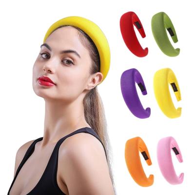 China Fashion new milk silk hair accessories with thick sponge circle solid color hair circle headbands for sale