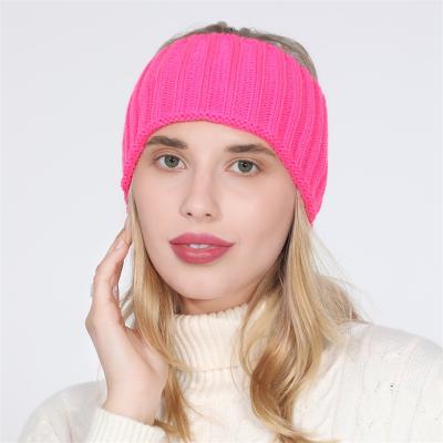 China New Fashionable 11Colors Stripe Custom Hair Accessories Knitted Hat Ear Warmer Headbands Wool Headband for sale