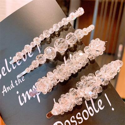 China New Design Girls Hair Jewelry Accessories Fashionable Fairy Daily Women's Clear Crystal Hair Clip Bobby Hair Pin for sale