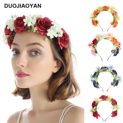 China Wholesale Hot Selling Handmade Fashion Ladies Flower Hair Hoop Customized Wedding Hair Accessories for sale