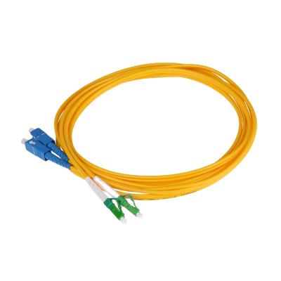 China Telecommunication SC/UPC LC/APC 3M 9/125um OS2 Dual Mode Dual Duplex Fiber Optic Patch Cord for sale