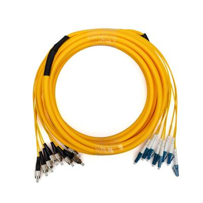 China FTTX OEM 8 12 24 Core SM Fiber Optic Breakout Multimode Linked Patch Cords for sale