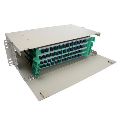 China FTTH FTTB FTTX Network Factory Price SC 48 Port Fibers 19 Inch Rack Mounted 48 Core ODF Optical Distribution Frame for sale