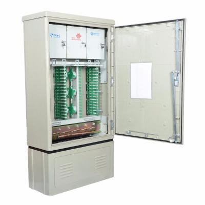 China Outdoor 288 Cores Floor Standing SMC Outdoor Fiber Optic Equipment Cable Cross Connect Cabinet for sale