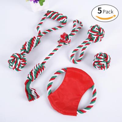 China Durable Hot Selling Viable Amazon Pet Chew Toys For Dogs Cats Christmas Gift Cotton Rope Set With Lots Of Pet Products for sale