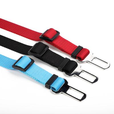 China Custom Adjustable Nylon Travel Dog Safety Heavy Duty Vehicle Car Seat Belt Harness Leash Travel Clip Strap Advance for sale