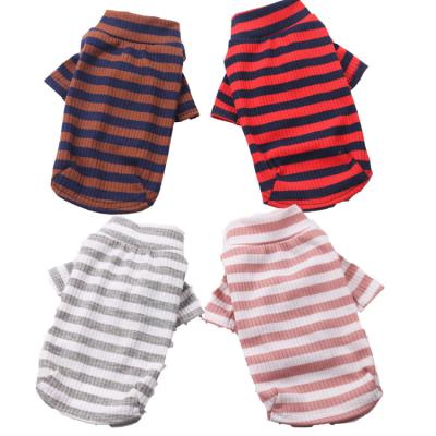 China Summer Viable Wholesale High Quality Cute Cotton Spring Fashion Dog Striped Simple Clothes for sale