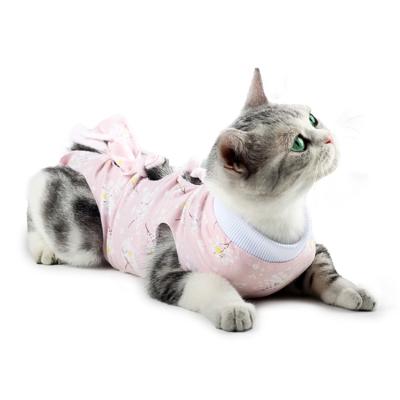 China Sustainable Custom Lace Up Clothing Print Pet Clothes For Surgery for sale