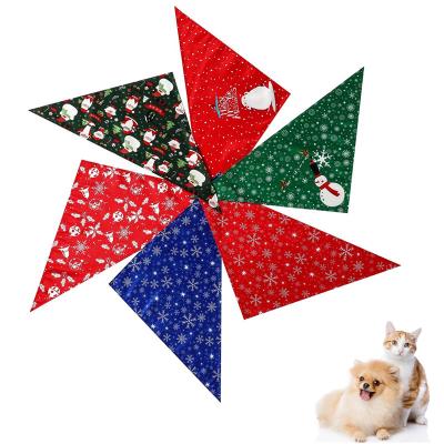 China Wholesale High Quality Viable Custom Design Digital Printing Logo Luxury Cotton Pet Cat Dog Ties Triangle Bandana For Birthday for sale