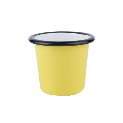 China Sustainable Fashion Designed 5cm Small Tapered Cup Cheap Enamel Cups And Mugs Metal Wine Cup for sale