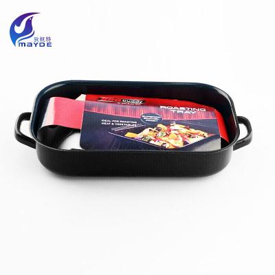 China General Use For Wholesale Black Square Custom Gas Enamel Pan And Induction Cooker Baking Tray For Oven for sale