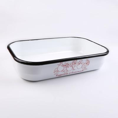 China Good Viable Selling Baking Dishes And Pans White Square Non Enamel Bakeware Mold Stick for sale