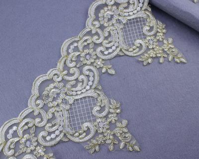 China Viable The Latest Design Luxury Embroidery Lace Trim Lace Embroidery For Wedding Fashion Wedding Dress for sale