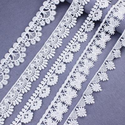 China Viable Factory Wholesale 2.5 To 3.5 Cm White Cotton Yarn Embroidery Lace Trim for sale