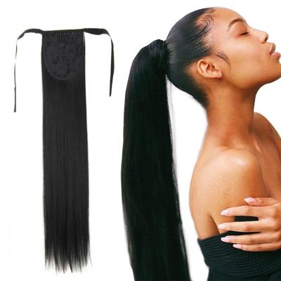 China Hot Selling Silky Straight Wave Extensions Weaving Straight Ponytail Hair Tails Hair for sale