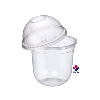 China Custom U Shape Viable Cup 12oz 16oz 22oz Q500 Logo Printing Disposable Plastic Bubble Tea Cup Tea Coffee Juice PP Cup Clear With Lids for sale