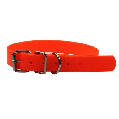 China Durable Fluorescent Orange PVC Coated Webbing Dog Collar for sale