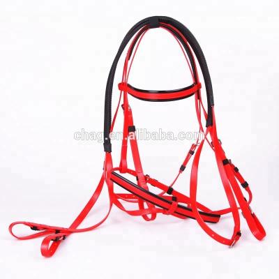 China Racing Horse Bridle And Red Flexible Rein Horse Equipment Horse Bridle And Rein for sale