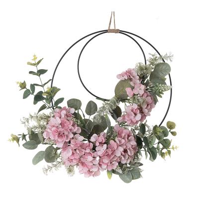 China New Design Popular Artificial Flower Wall Backdrop Double Wreath Hydrangea CF01034 Party Decorations for sale