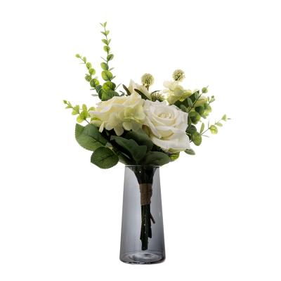 China Modern Artificial CF01048 Rose Bouquet New Design Bridal Garden Wedding Decoration for sale