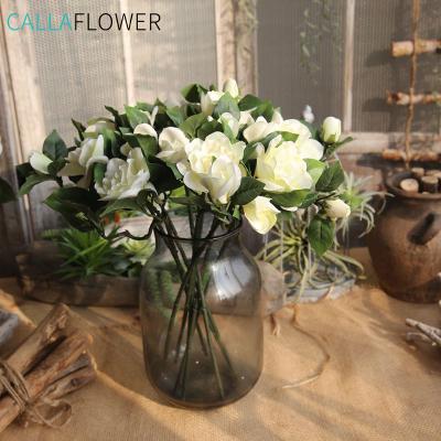 China Natural Touch Jasmine Flower Artificial Gardenia Flowers Plastic Cap for Home Wedding Arrangement for sale