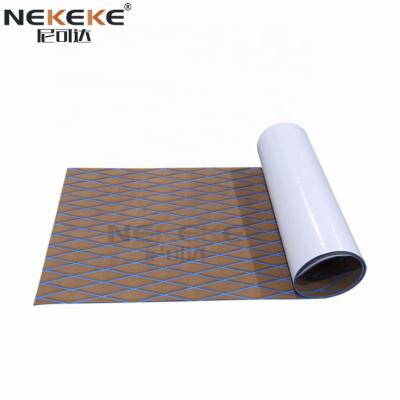 China NEKEKE Modern 70*190*0.6cm Light Brown+Blue+Diamond on Boat Exterior Yacht Marine EVA Deck Foam Sheet Composite Decking for sale