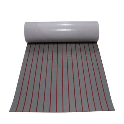 China Modern NEKEKE 120*240*0.6cm Gray + Red Lines Exterior Marine EVA Deck Foam Sheet Composite boat yacht decking for sale