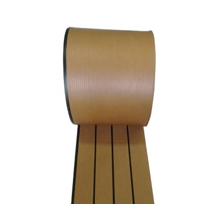 China Modern Nekeke 25 Meter Roll 20cm Wide Marine Synthetic Teak PVC Decking For Boat Yacht for sale