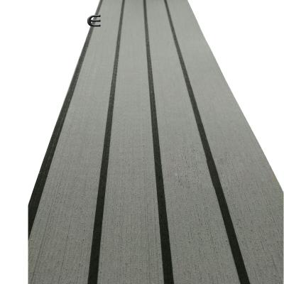 China Modern Gray Black PVC Flooring Strips Marine Boat Yacht Decking Exterior Without Caulk PVC Decking Price for sale