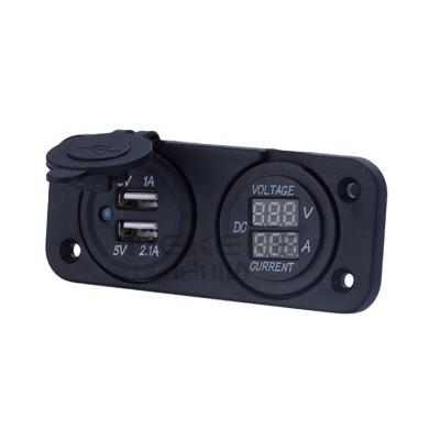 China High Quality Cars NEKEKE DS5-8010-2013 12V 3.1A USB Car Charger Socket Adapter With Ammeter Voltmeter for sale