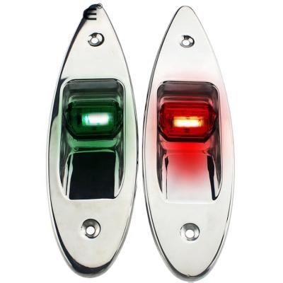 China NEKEKE NL338 NL339 12V LED Stainless Steel Navigation Light Boat LED Right Left Marine Green Red Light for sale