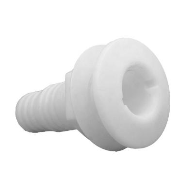 China Plastic Stainless Steel Hull Connector Marine Boat White Nylon Thru Fitting Plastic Barb Fittings for sale