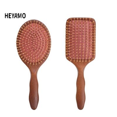 China HEYAMO Factory Wholesale Waterproof Cushion Comb Personal Care Chef Massage Comb Modeling Hairdressing Comb Two Color Bamboo Hair Brush for sale