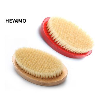 China HEYAMO Wave Modeling Brush Classic Round Beard Brush Curved High Quality Waterproof Hog Hair Comb Extra Soft Comb Men's Hair Comb for sale