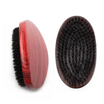 China HEYAMO Waterproof Good Quality Oval Handle Curved Handle Red Wood Grain Beard Sweep Equipment Hair Salon Wave Hot Selling Brush for sale