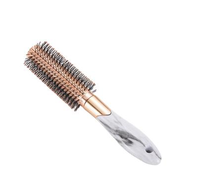 China HEYAMO Marble Haarborstel Glitter Hair Brush Waterproof Electroplating Haar Borstel Gold Hair Rotating Private Label Brush Detangling Comb for sale