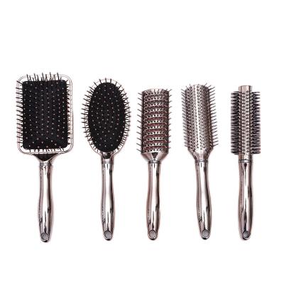 China HEYAMO Bling Gold Cushion Wig Hair Brush Maker Waterproof Nylon Bristle Pin Wet Hairbrush Detangling Vent Paddle Hair Comb Set Brush for sale