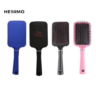 China HEYAMO Logo Hair Extension Brushes Black Waterproof Wholesale Custom Airbag Cushion Square Paddle Pink Blue Brush For Women Hair Comb for sale