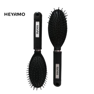 China HEYAMO Waterproof Hair Straightener Brush Customized Logo Black Colors Oval Paddle Brush Plastic Detangling Haircomb Anti Static Shower for sale