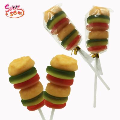 China Glucose Glucose Jelly Lollipop Yummy Gummy Candy Burger for sale