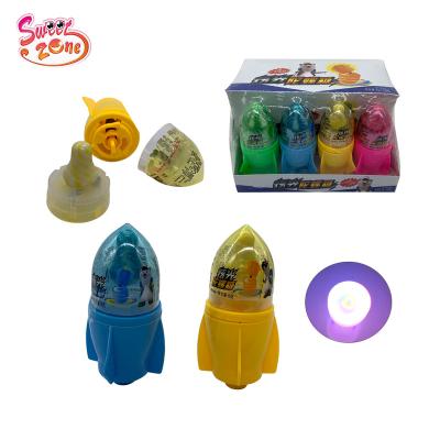 China Glucose Rocket Toy Light Spinning Top Toy Nipple Lollipop Hard Candy for sale