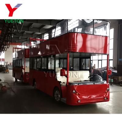 China Amusement Park Customized Double Decker Electric Resort Sightseeing Tourist Car Bus for sale