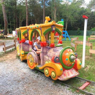 China Amusement Park Fairground Game on the Miniature Electric Train Mini Happy Track Rail Train for sale