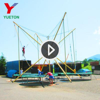 China Without Protective Net Professional Europe Tour Outdoor Four In One Children's Bungee Bungee Trampoline Price for sale