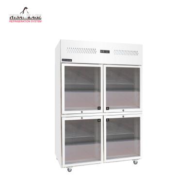 China SRVG-120 Single-Temperature Best Price Upright Glass Four-Door Upright Commercial Refrigerator Freezer for sale