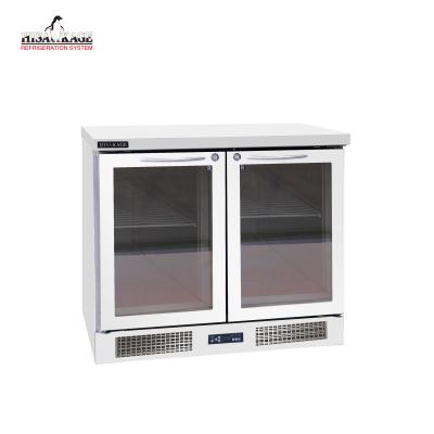 China Horizontal Single-Temperature Glass Door Refrigerator Drinks Display Bar Mini Freezer Household Refrigerator Because-90 for sale