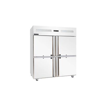 China Double-temperature large capacity commercial freezer 1450L 4 half door upright refrigerator for kitchen SFVP-140 for sale