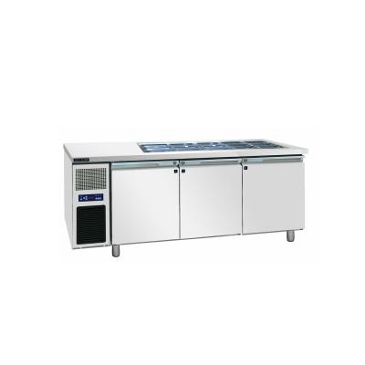 China Single-Temperature Salad Fridge Large Capacity CS-180P Half Cut Out Stainless Steel Countertop Self-Spray Fridge for sale